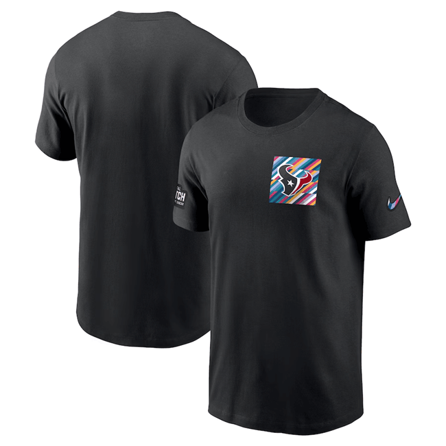 Men's Black Houston Texans 2023 Crucial Catch Sideline Tri-Blend T-Shirt